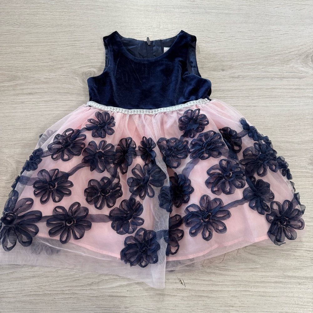 Nannette Navy and Pink Floral Dress